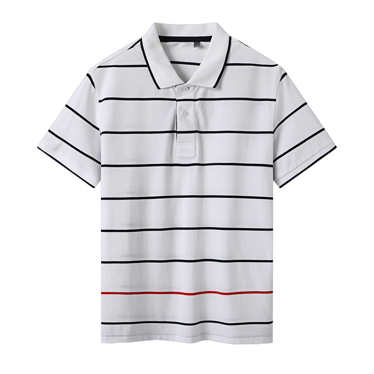 品牌剪标夏季新款男士清爽海军风条纹翻领休闲短袖polo衫p2a21211