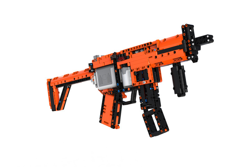 极嘉49010军事系列战火前线mp5连射电动积木枪儿童益智拼装玩具