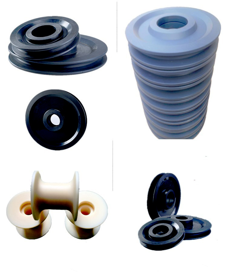 塔吊排绳轮吊车滑轮塔机尼龙轮 叉车浇筑尼龙轮子 黑色抛光尼龙轮