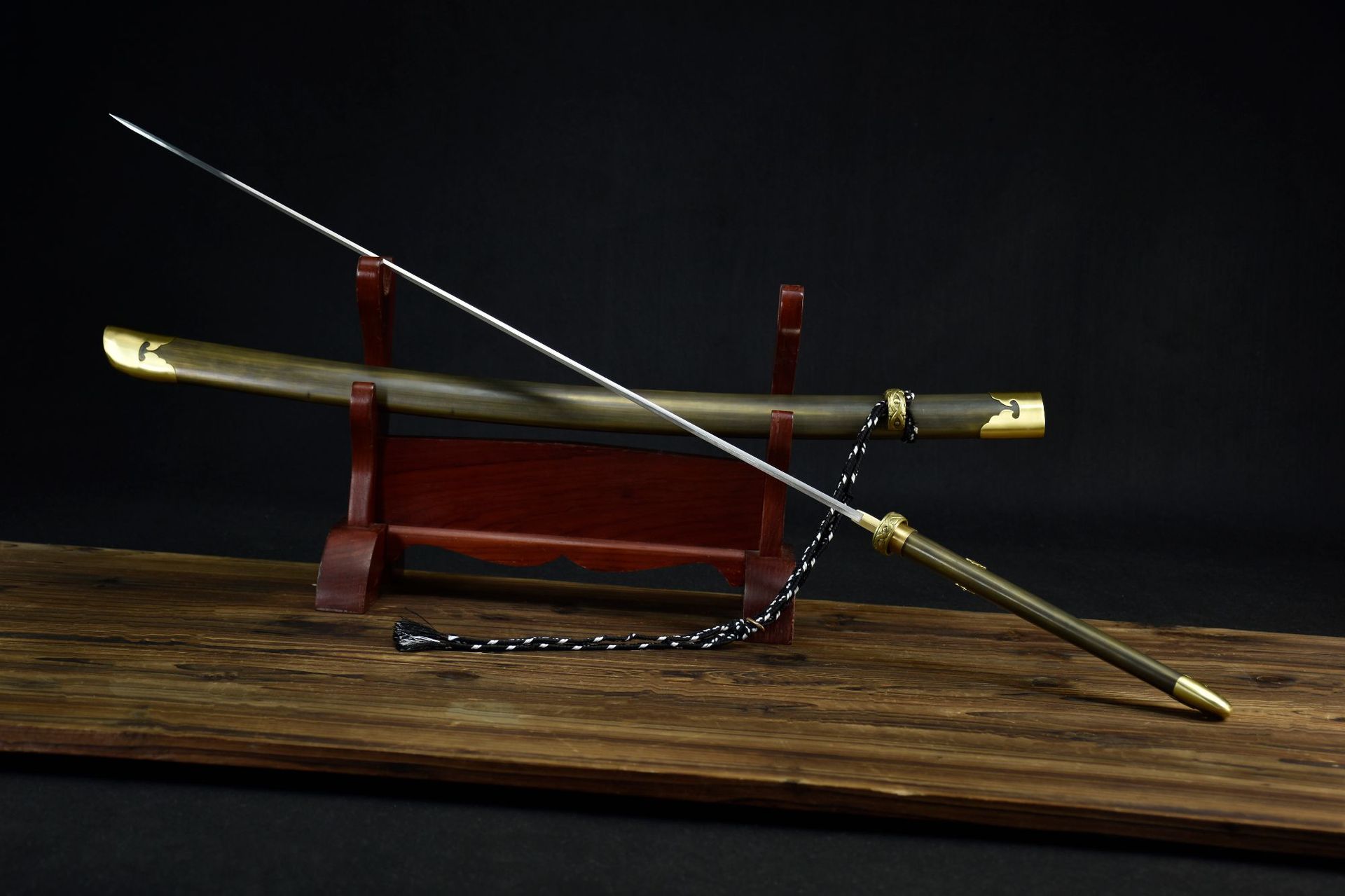 龙泉刀剑t10烧刃简约日式一体宝剑手工锻打长刀工艺冷兵器未开刃