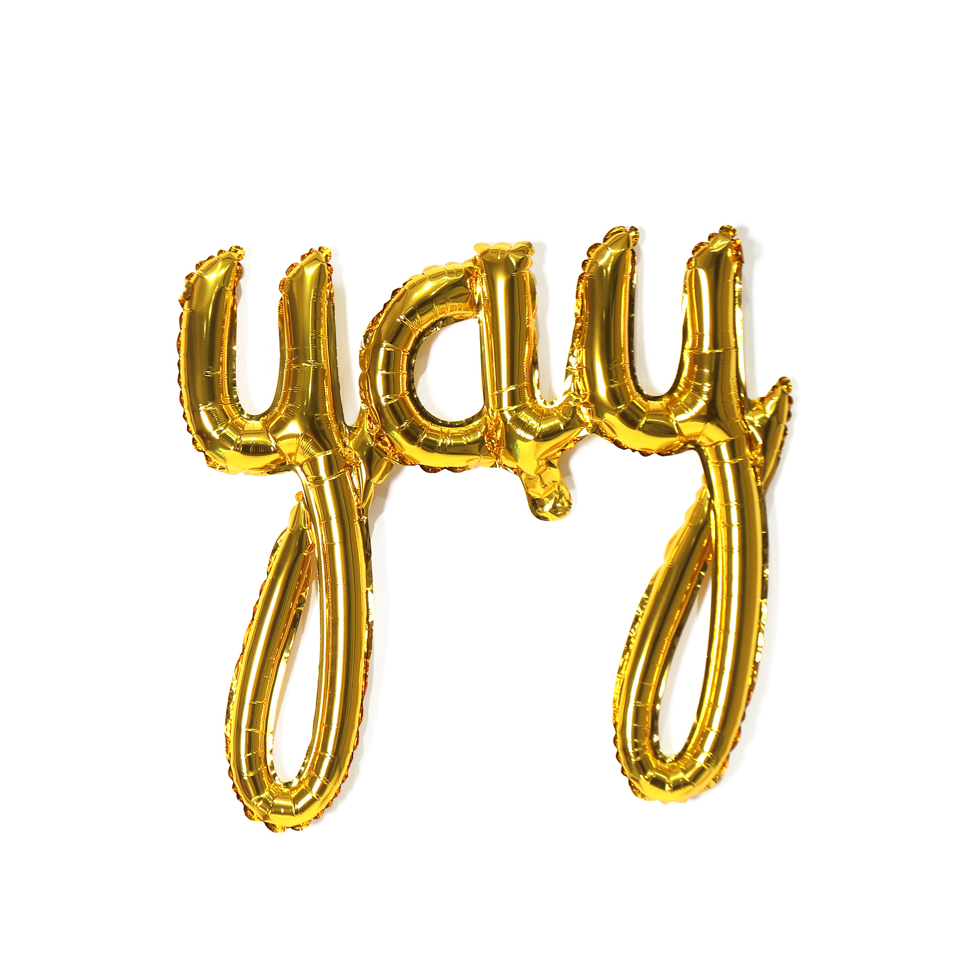 连体英文小写字母yay铝膜气球 独立纸卡包装金色玫瑰金派对装饰球