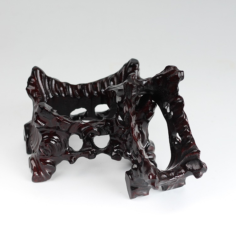 带槽奇石头底座鹅卵石底座黄河石底座风凌石草画石国画石底座实木