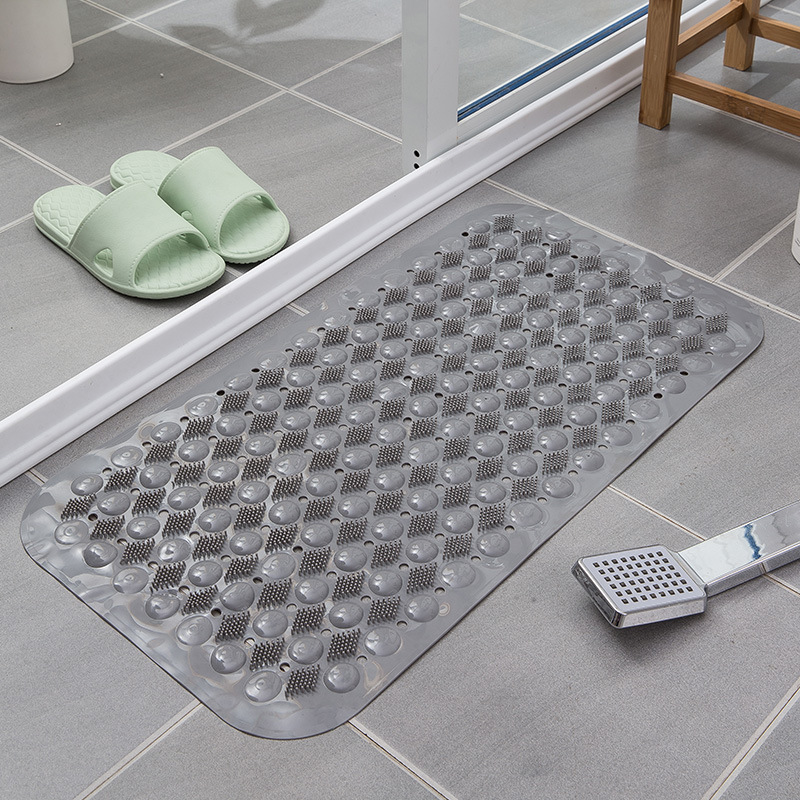 Factory Direct Sales Tough PVC Floor Mat Rectangular Non-Slip Bathroom Mat with Suction Cup Non-Slip Hydrophobic Bathroom Mat