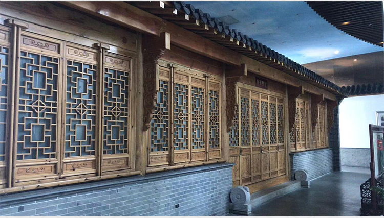 东阳木雕中式仿古门窗手工榫卯仿古木窗实木镂空花格门窗厂家直销