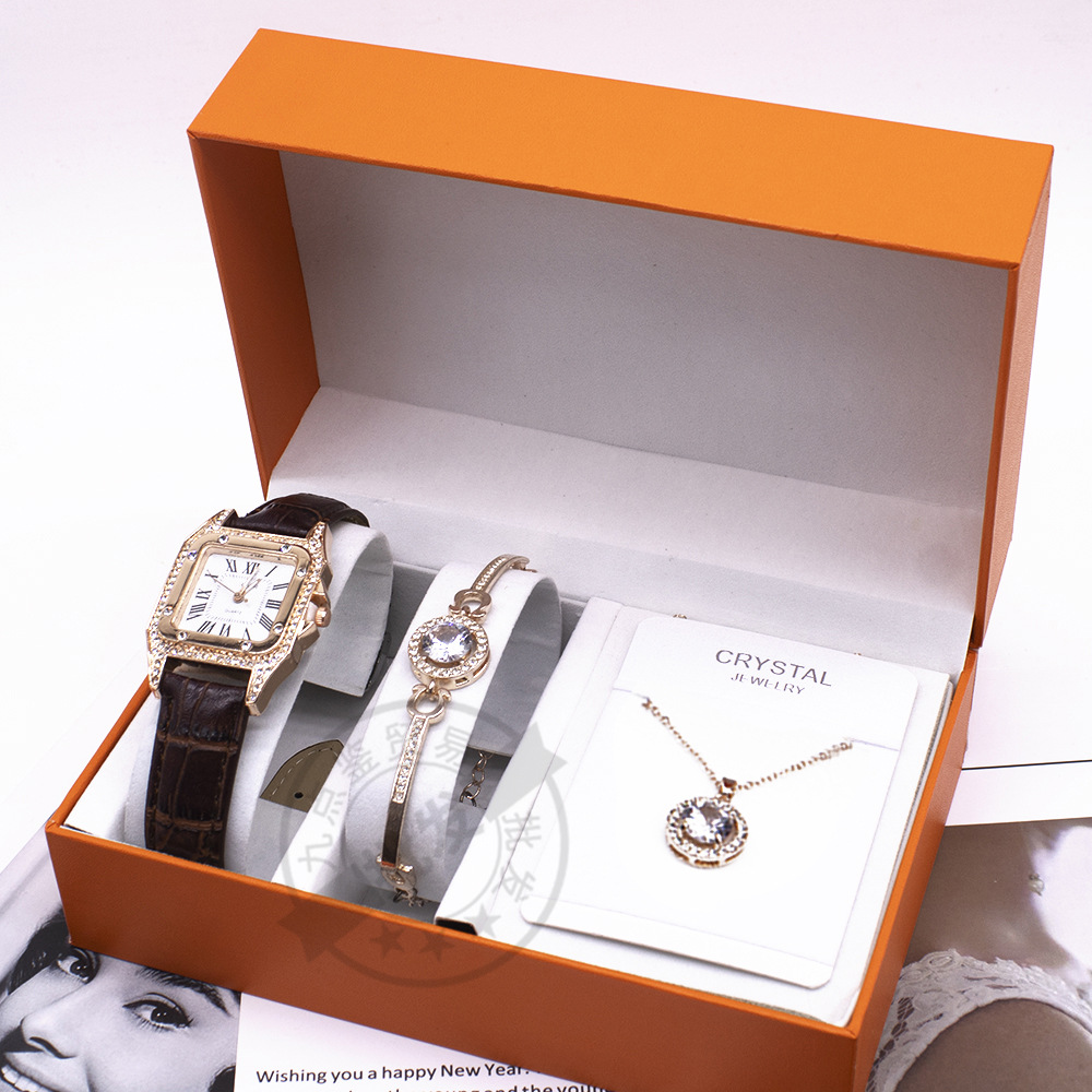 Wrist Watch Set 2023 Foreign Trade Watch Women's New Necklace Bracelet Wristwatches Women