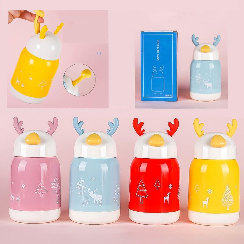 厂家创意儿童灵鹿杯幼儿园圣诞礼品玻璃水杯可定制logo新款小鹿杯