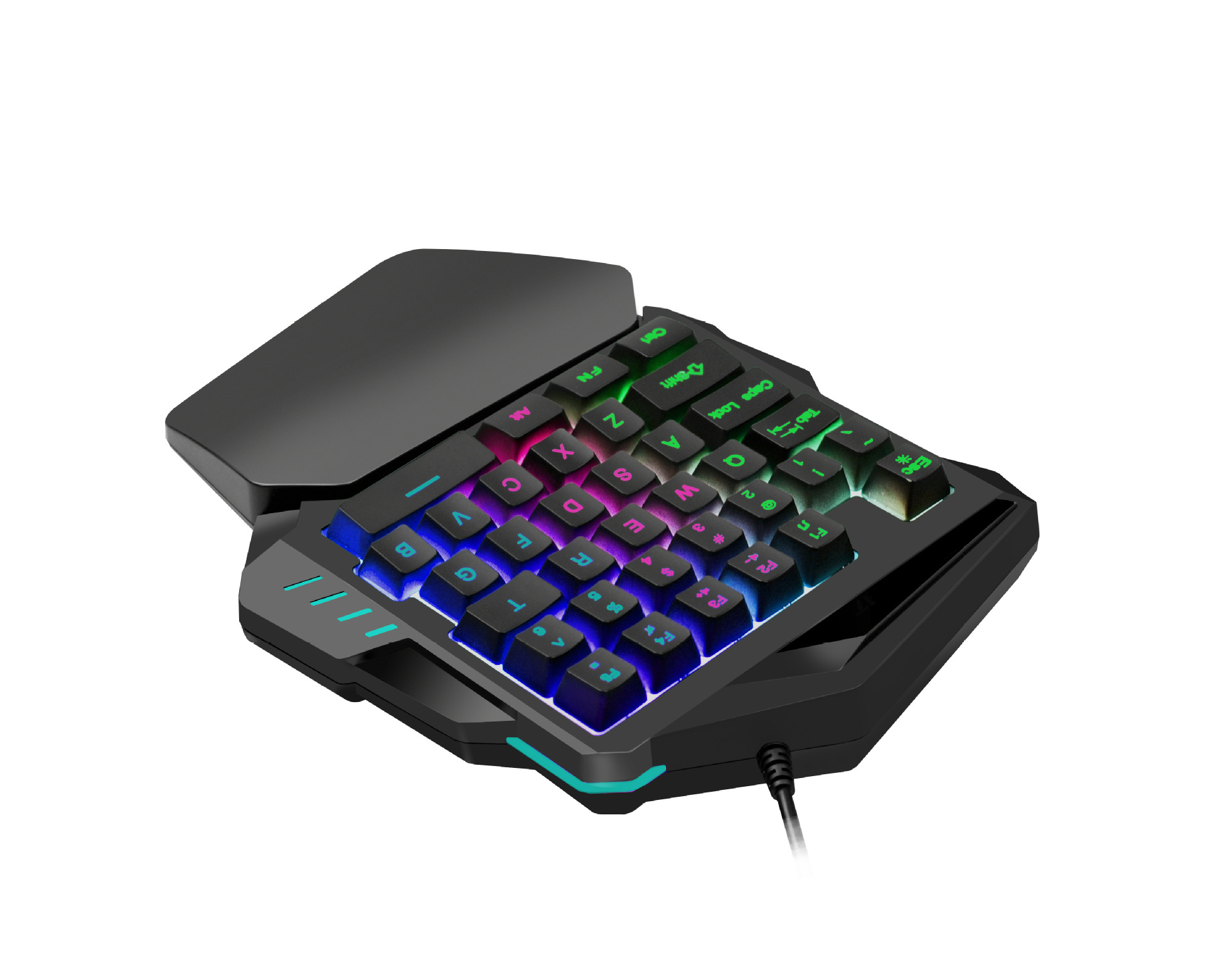 单手键盘3色背光机械游戏键盘吃鸡手游手机游戏机电脑通用跨镜直