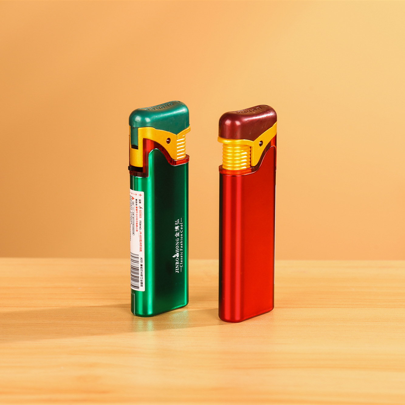 金博弘802金属直冲打火机 高档翻盖打火机批发 可充气广告打火机