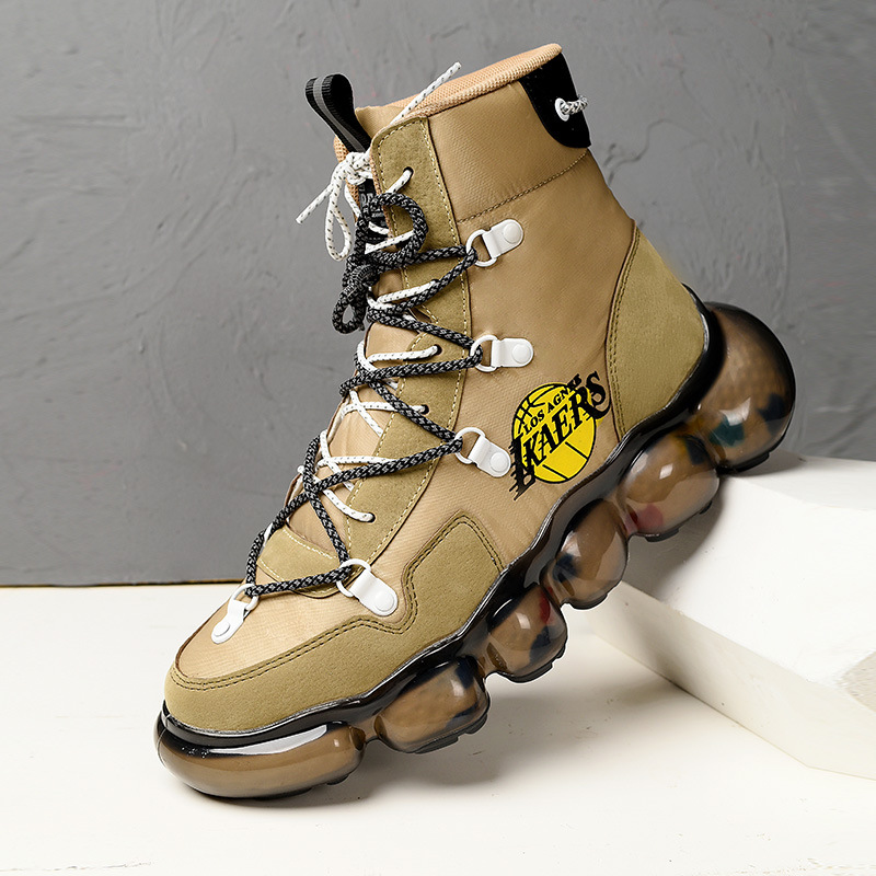 高帮运动鞋男2020秋冬新款户外厚底气泡底同款保暖舒适跑步老爹鞋