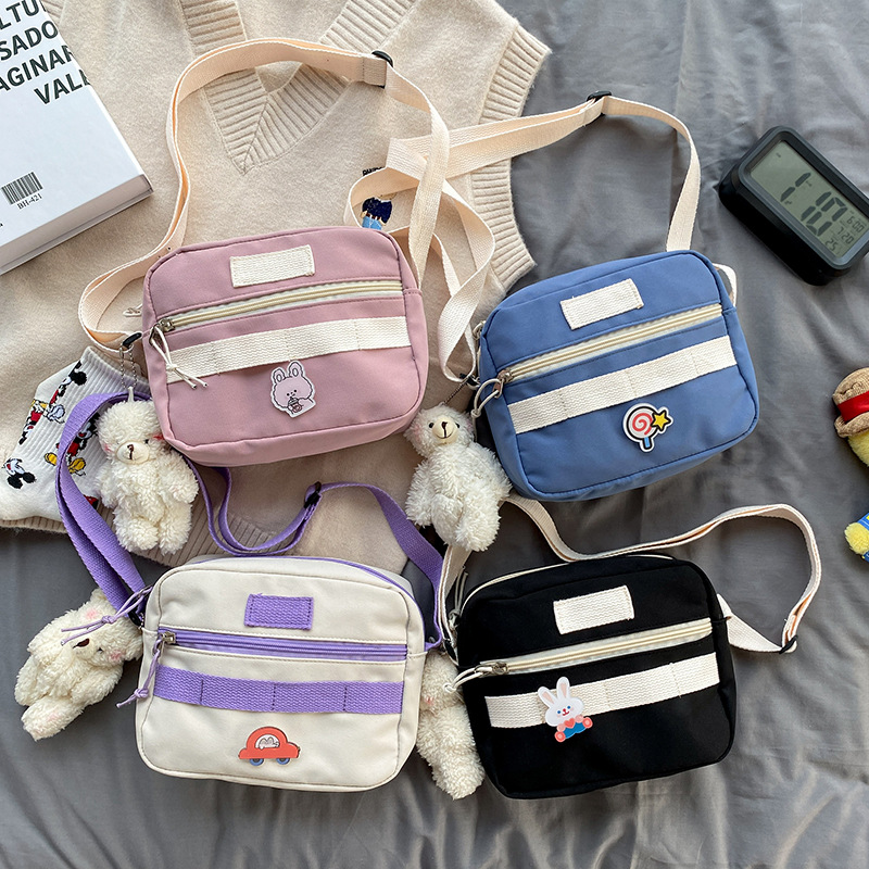 Japanese College Style Versatile Casual Student Contrast Color Small Bags Korean Style Ulzzang Cute Sister Messenger Bag Female