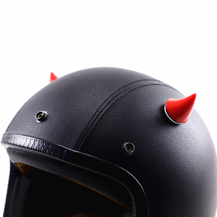 摩托车电动车头盔吸盘恶魔牛角个性创意装饰可爱安全帽犄角批发