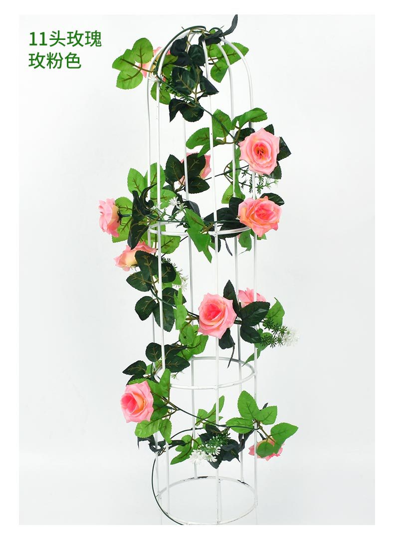 仿真玫瑰花藤空调管道缠绕仿真植物绿叶藤假花藤条装饰玫瑰藤蔓