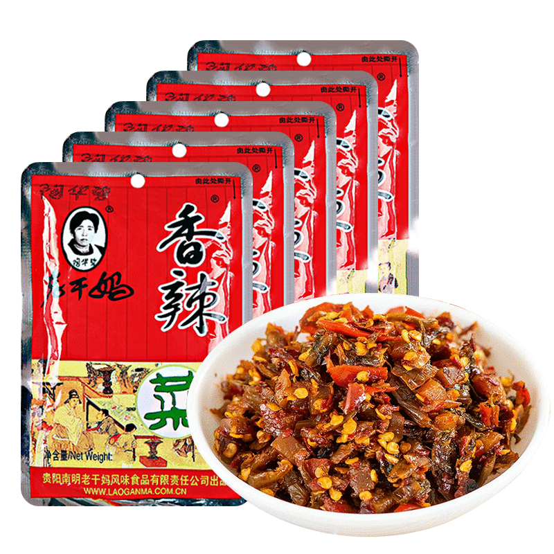 老干妈香辣菜60g袋装 暴下饭菜佐餐开味小菜拌饭面榨菜辣椒酱