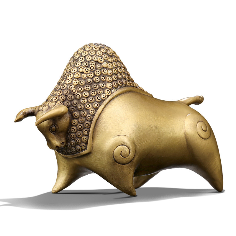 现货库存新款铜牛摆件招财开业礼品家居摆件创意生肖小耗牛工艺品