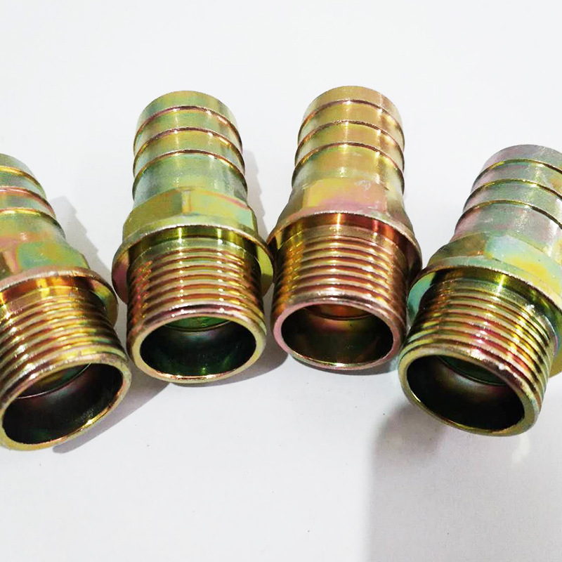 浙江大亚机械供应6分外牙宝塔外宝铁镀彩宝塔外丝出气嘴 皮管接头