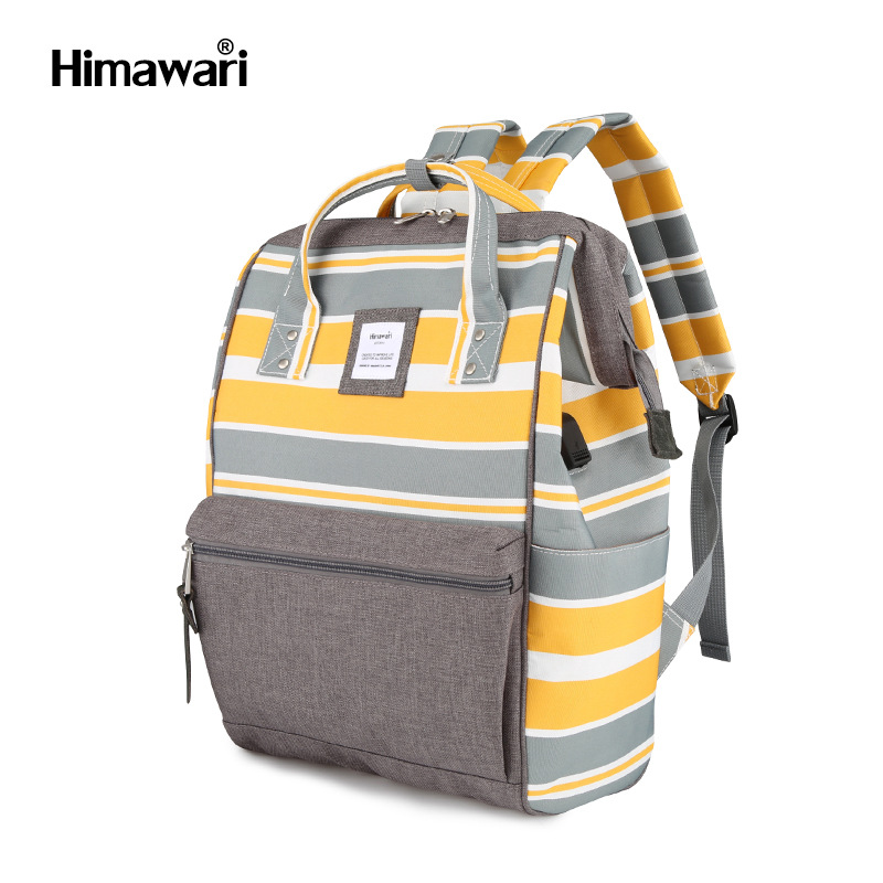 2024 Backpack Large Capacity Fashion Striped Usb Interface Waterproof Backpack Computer Bag Factory Spot