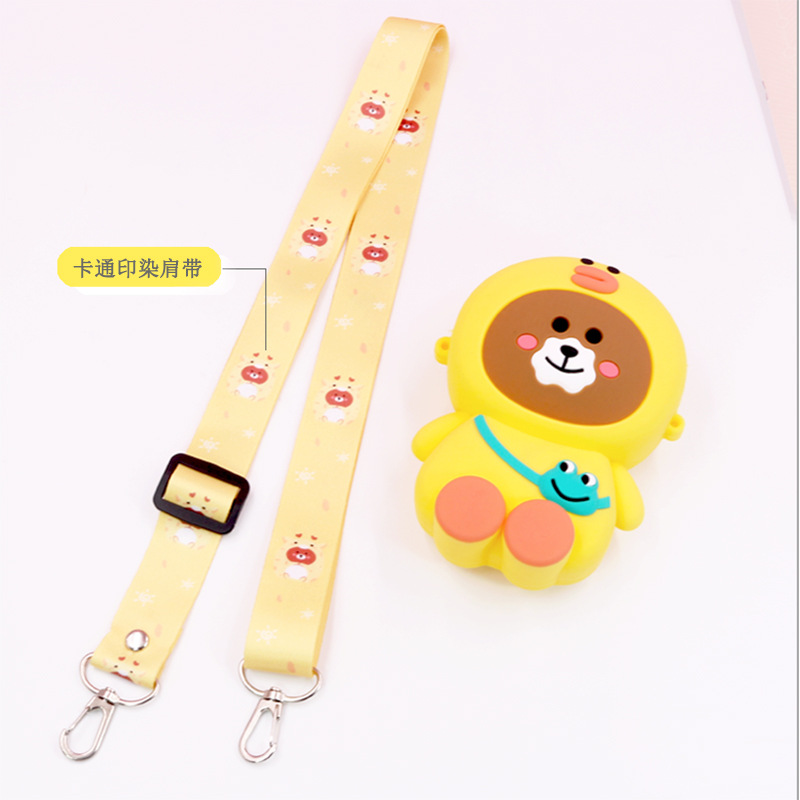 Children's Silicone Bag Coin Purse Female Lovely Soft Cute Cartoon Girlish Mini Crossbody Bag Stall Toy Backpack