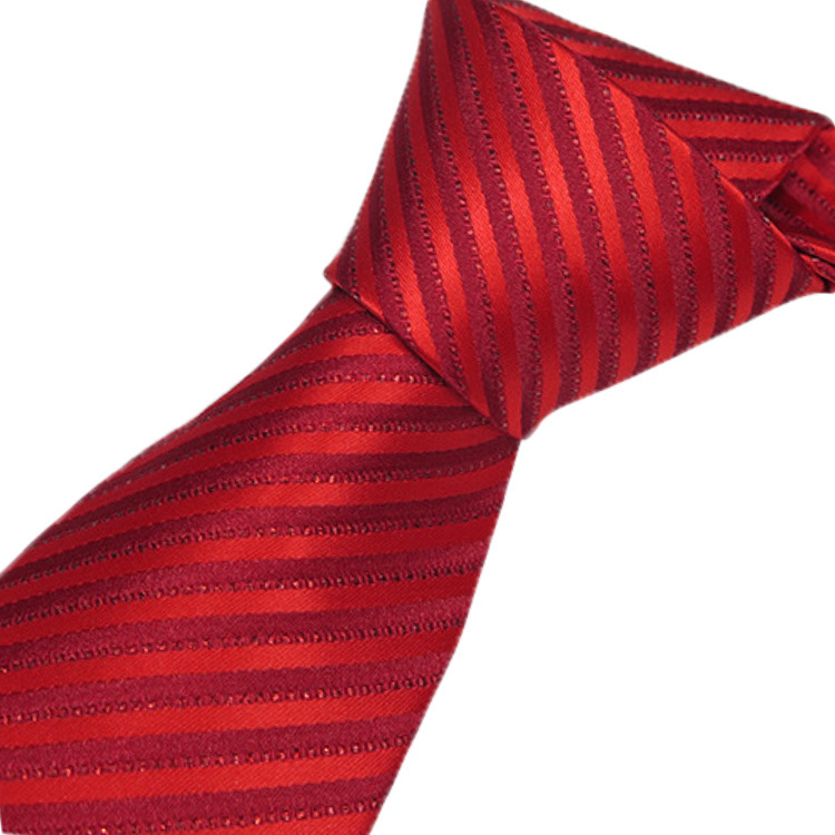 2020新款订做红色条纹提商务领带休闲蚕丝领带新郎领带优质面料