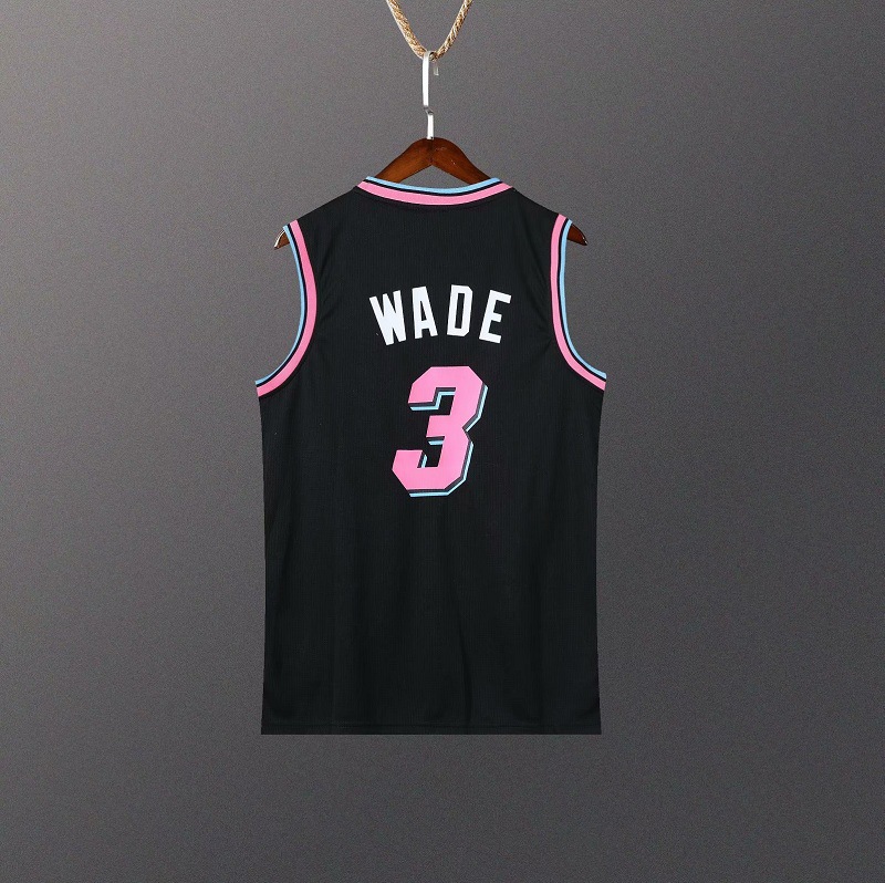 热火队城市版3号韦德球衣单件比赛训练篮球服运动球衣印字号logo