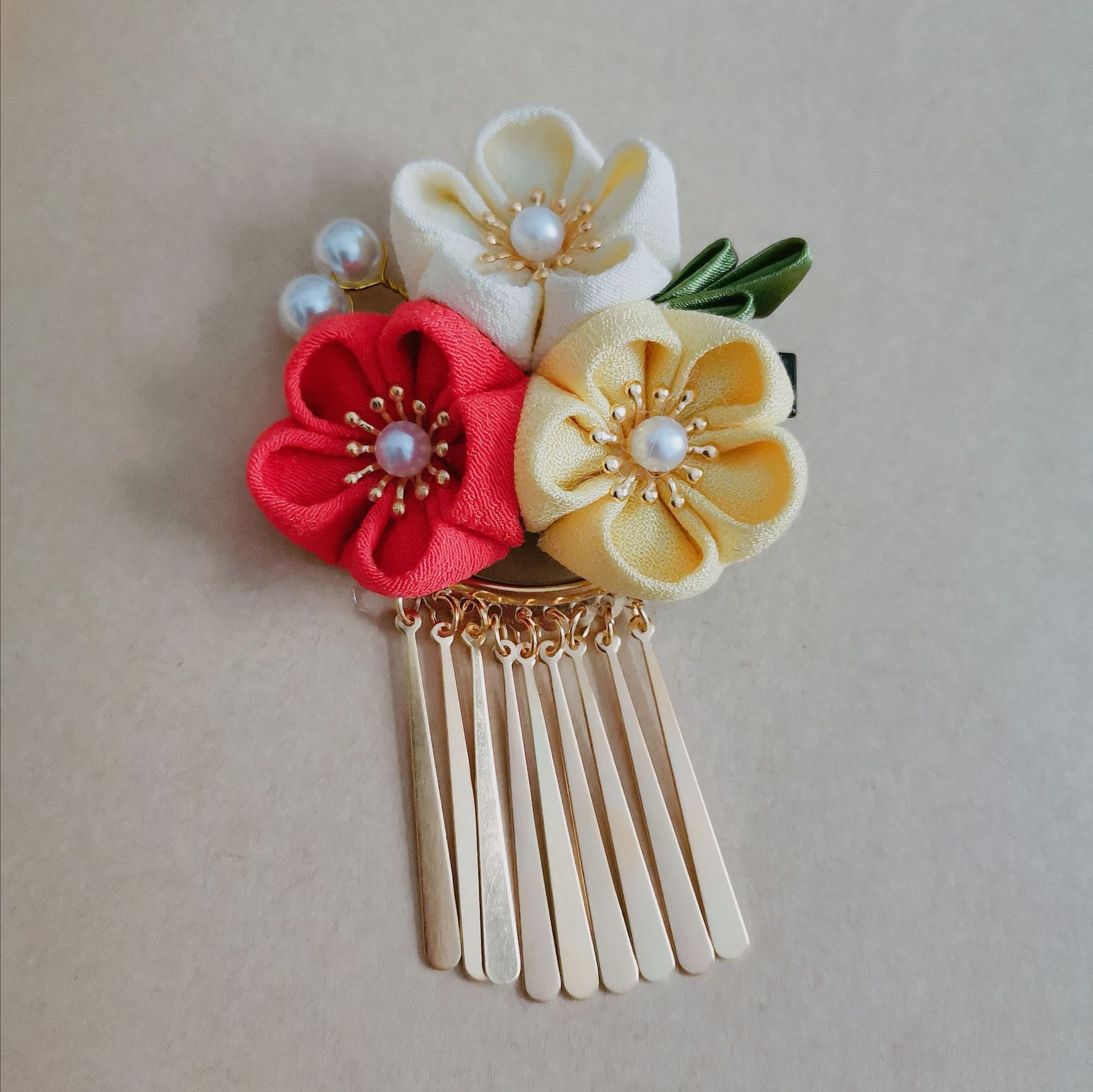 【花言】和风边夹手工发夹和服细工发饰写真摄影头饰 滴片