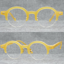 OLIVER GOLDSMITH半框拉丝眼镜 纯钛可调鼻托设计 纯圆近视眼镜框
