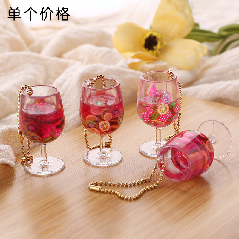 In Stock Hot Sale Simulation Candy Toy Fruit Goblet Keychain Pendant Men's and Women's Bag Ornaments Fun Small Gifts