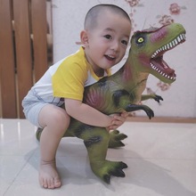 超大号儿童玩具仿真软胶恐龙模型发声霸王龙动物模型套装男孩