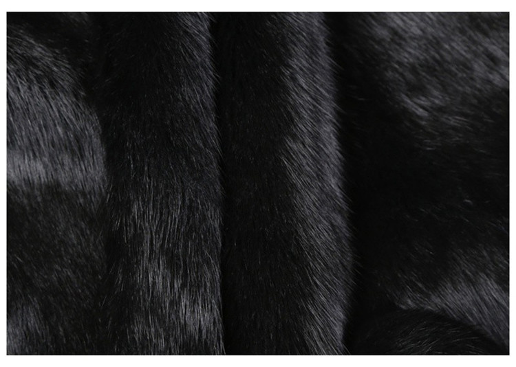 bys冬季暖男人造兔毛皮大衣黑色皮革连帽皮夹克休闲仿皮草毛毛外