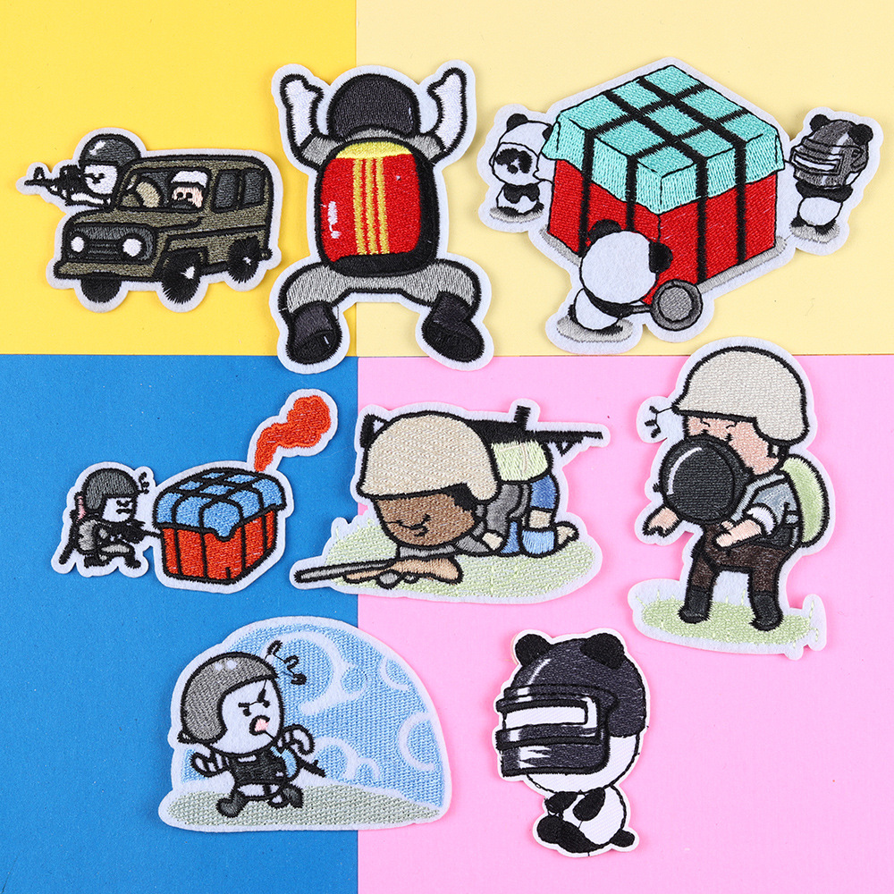 清欢辅料卡通游戏人物吃鸡小分队刺绣布贴亚马逊热销汽车补丁贴花