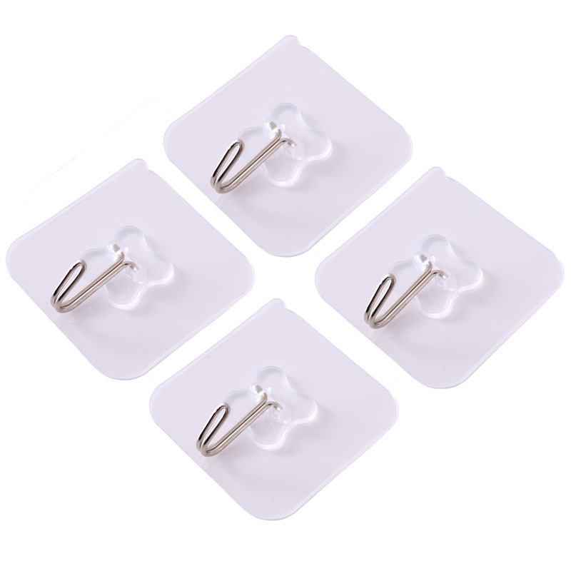 Nail-Free and Non-Marking Hook Strong Adhesive Transparent Wall Hanging Clothes Hook Kitchen Innovative Waterproof Sticky Hook Hook