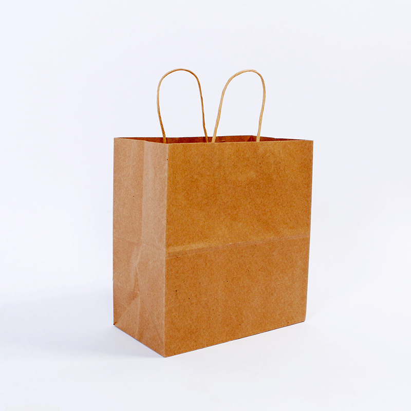 牛皮纸袋现货批发可加logo 牛皮纸外卖袋手提纸袋牛皮纸包装袋