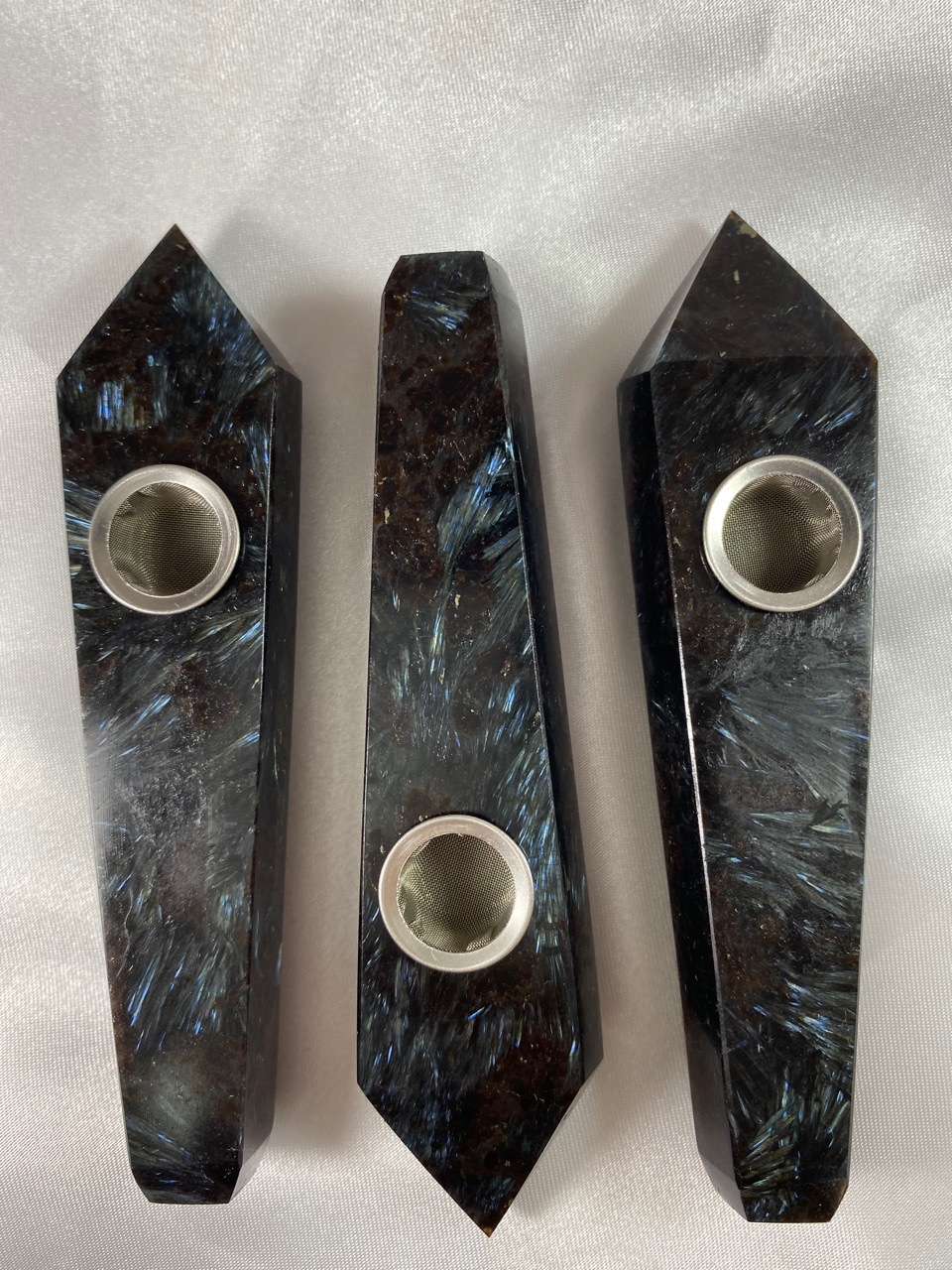 批发天然原石烟花石原石打磨水晶烟斗抽斗过滤网尖头烟嘴