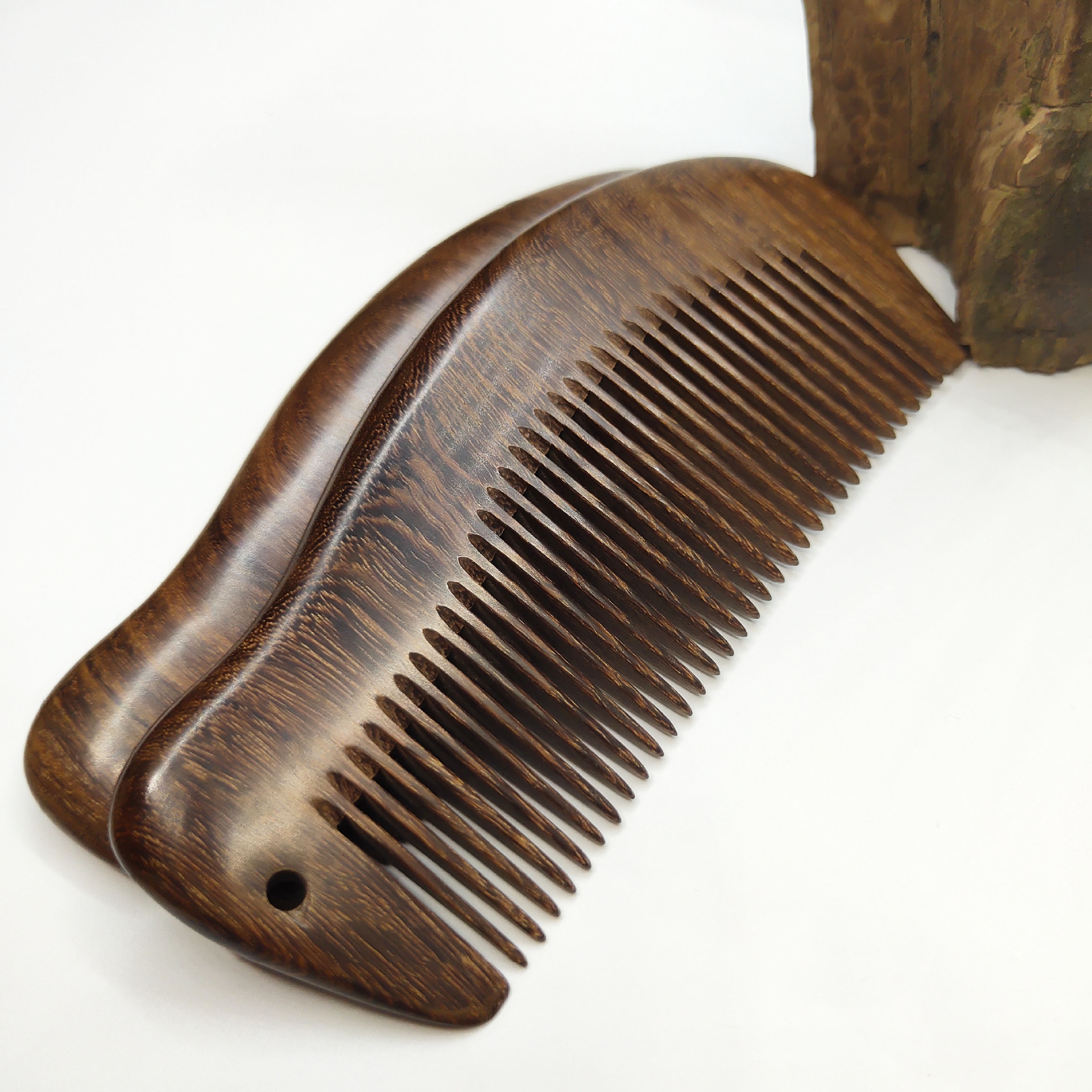 精艺黑金檀木梳凤凰形木梳子 厂家直销可来样定制刻花及logo