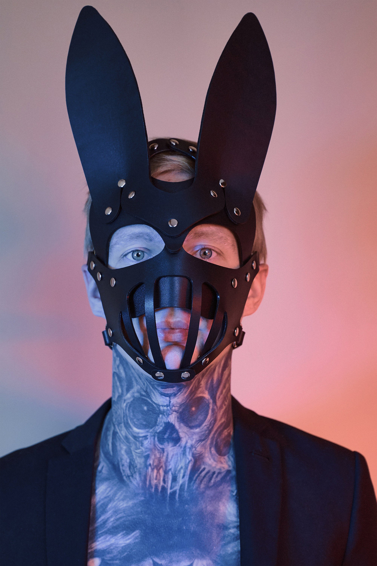 黑色诱惑兔子长耳朵眼罩sm面具情趣面罩男用器具男奴女奴遮脸面具