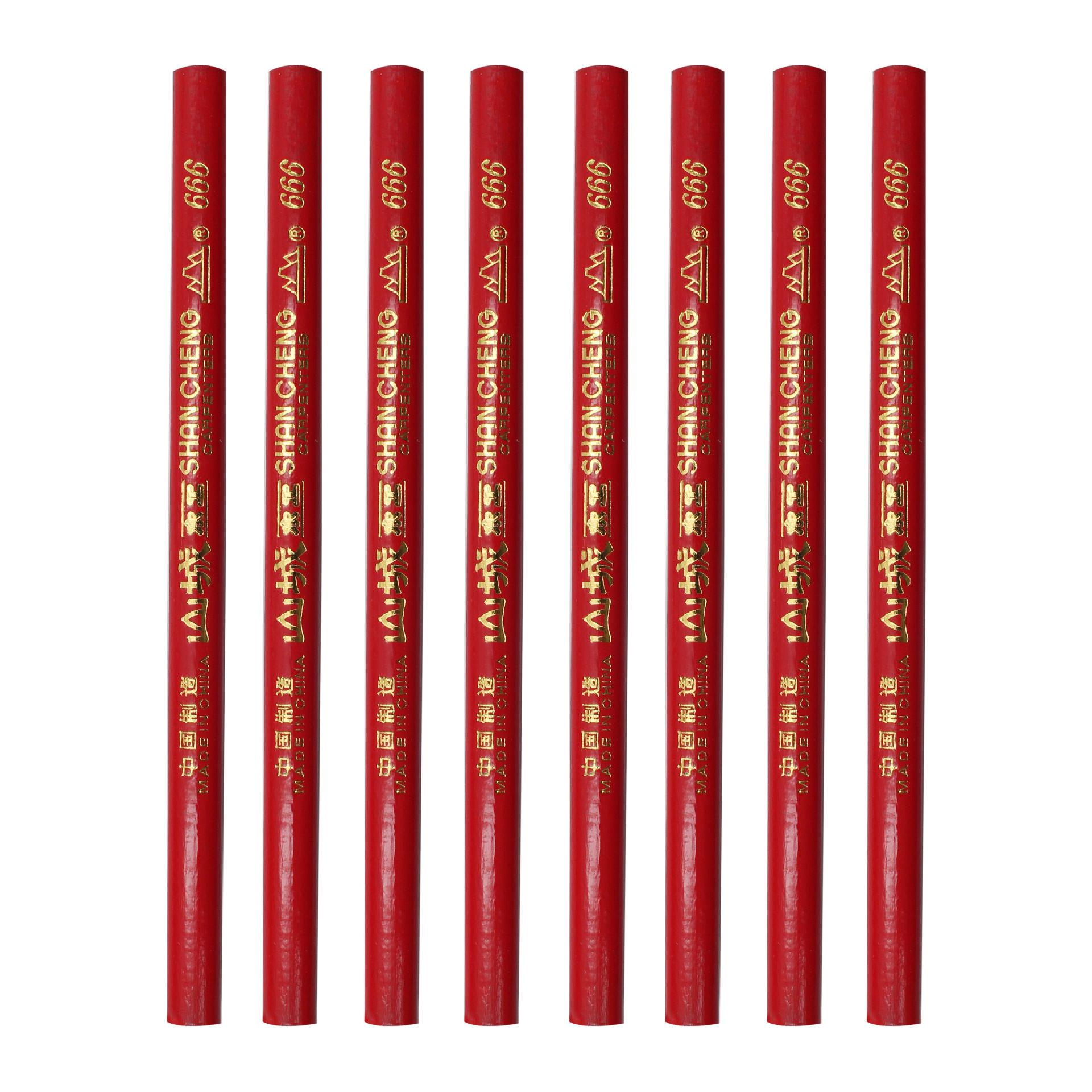 山城牌扁头木工铅笔 工程宽扁铅笔黑色粗芯 素描美术铅笔加粗666