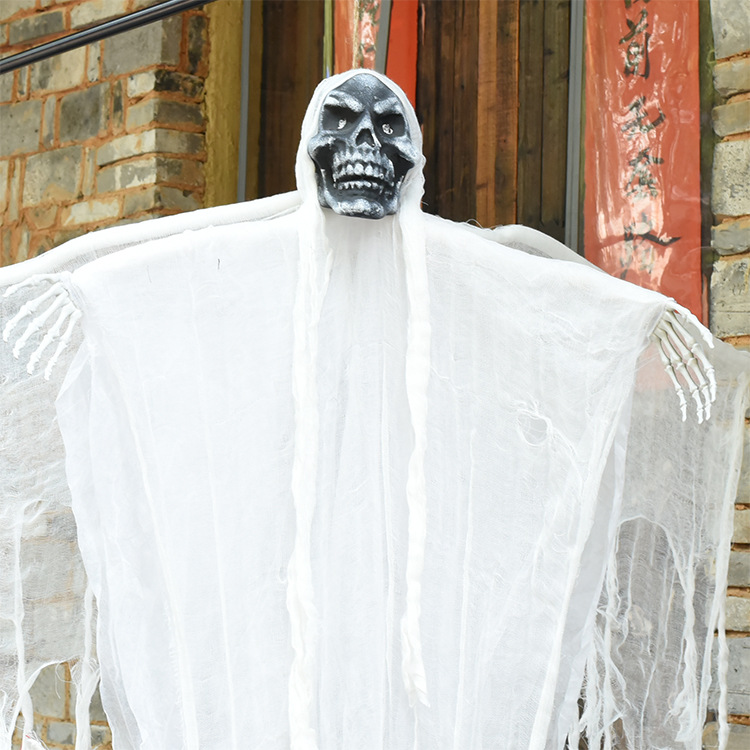 跨境热销万圣节道具声控发光飞鬼翅膀骷髅头吓人吊鬼鬼屋场地布置