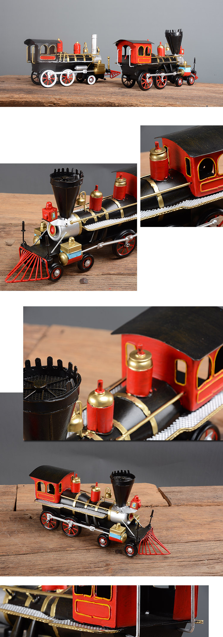 铁艺复古小火车模型摆件酒吧餐厅办公室创意摆饰店铺陈列一件代发