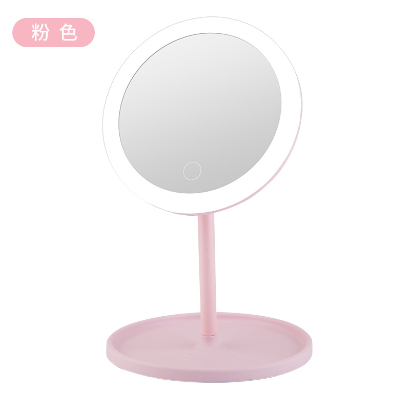 LED Light European Makeup Mirror Desktop Foldable Makeup Mirror with Light Fill Light Desktop Vanity Mirror