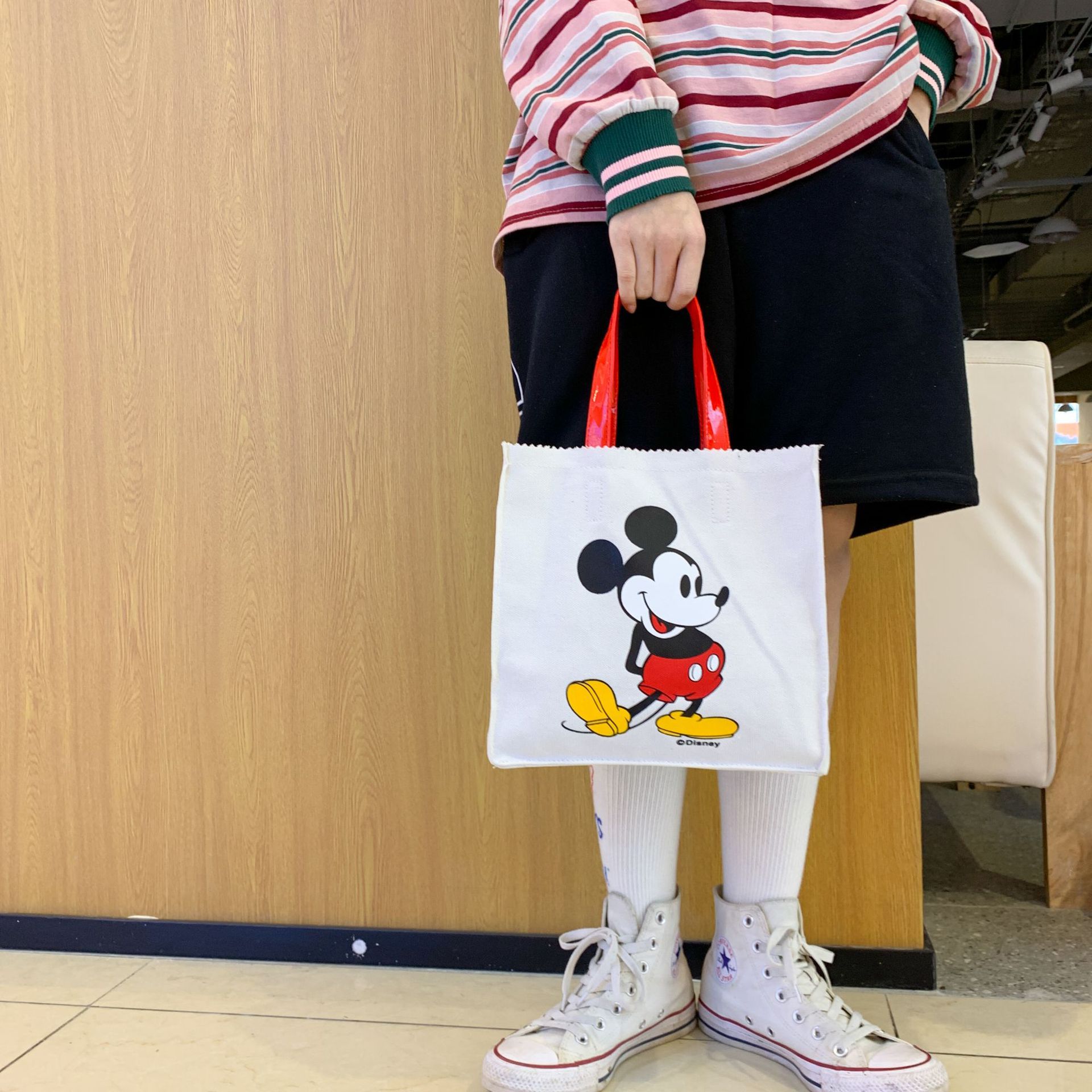 米奇购物袋 韩国东大门卡通帆布包米老鼠托特包米奇敞口手提女包