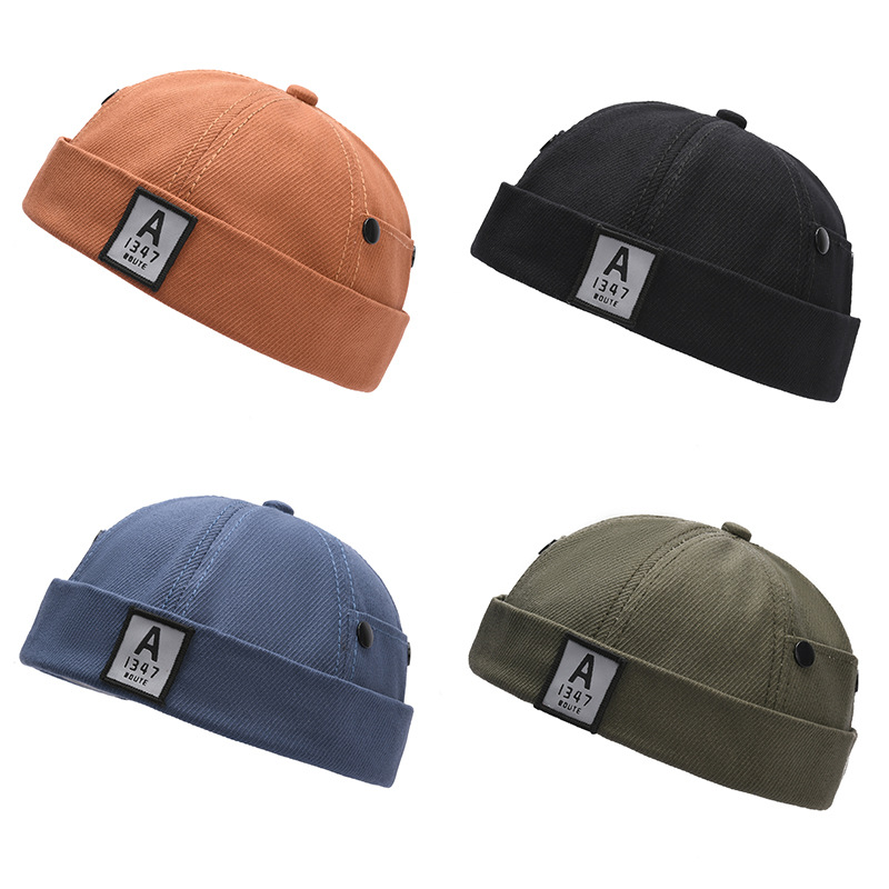 Hat Men's Trendy Dome Skullcap Korean Fashion Thin Chinese Landlord Hat Hip Hop Brimless Solid Color Hat Wholesale