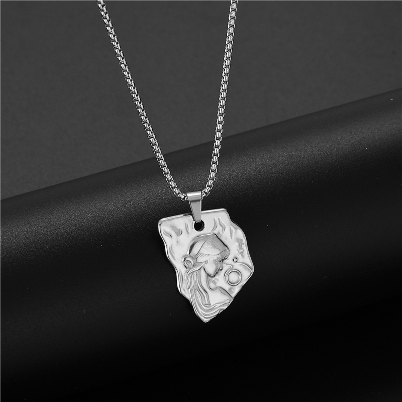 Korean Style New Geometric Rhombus Necklace for Little Girls Female New Simple Clavicle Chain Temperamental Minority Design Cold Style