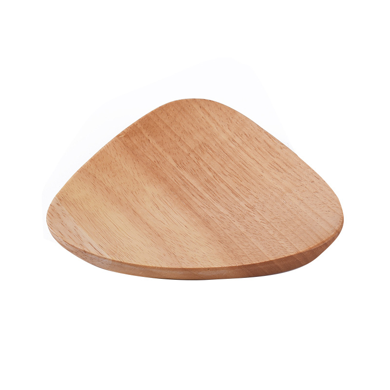 创意木制三角形碟子手工雕刻龟甲碟原木小木碟日式点心碟工厂直销