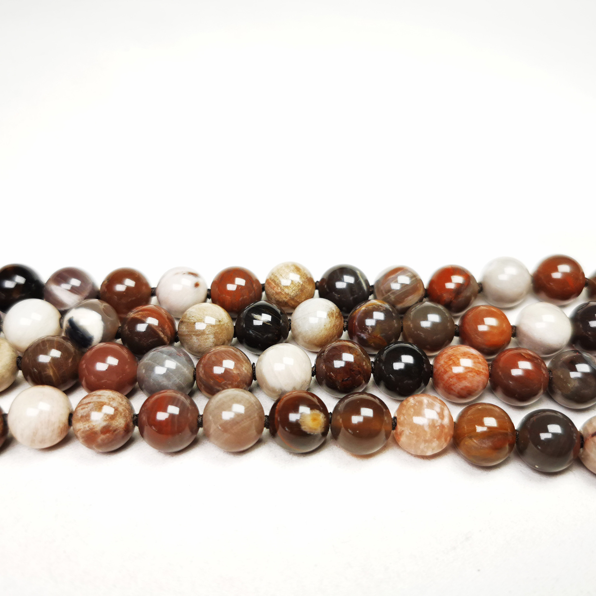 【时尚潮人】地摊货批发树木化石佛珠手串108颗0.8cm简约复古手链