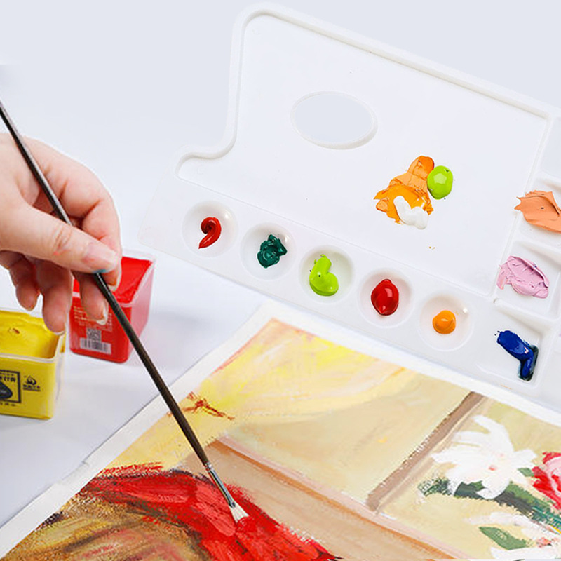 美术绘画专用颜料调色盘调色板丙烯水彩水粉颜料方形塑料调色板
