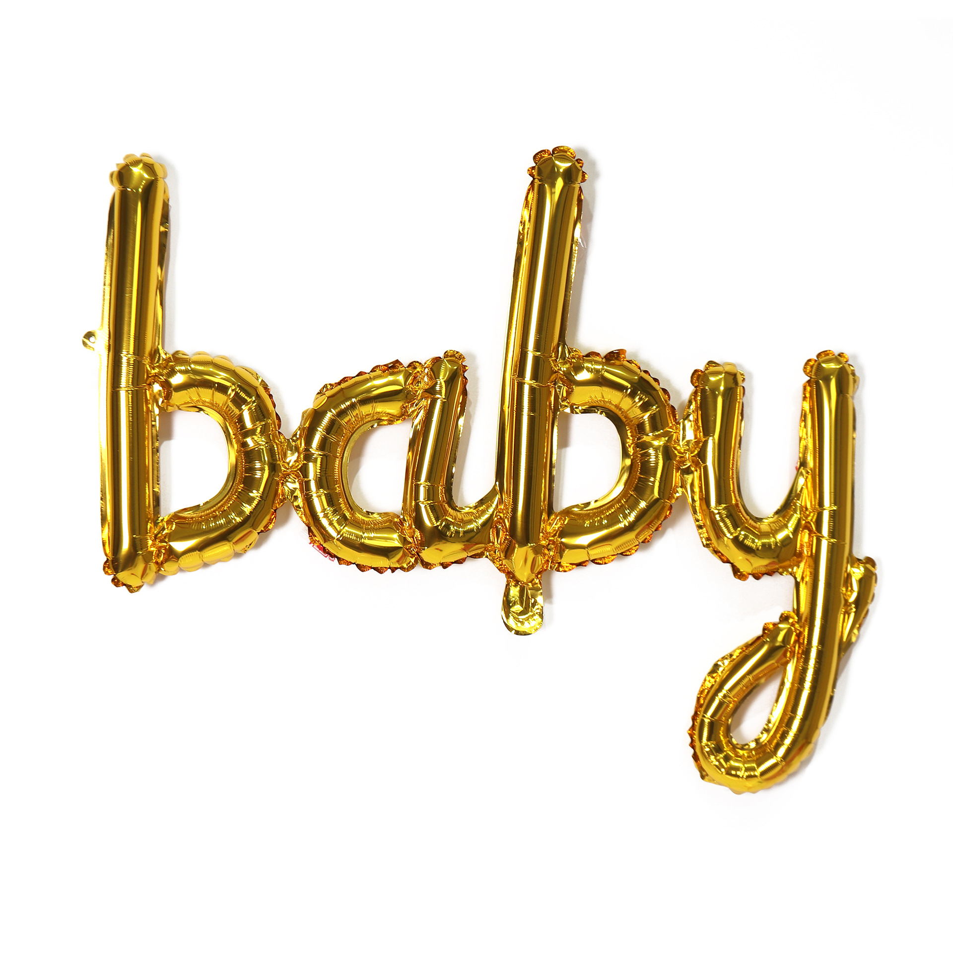 连体英文小写字母baby铝膜气球独立纸卡包装金色玫瑰金派对装饰球