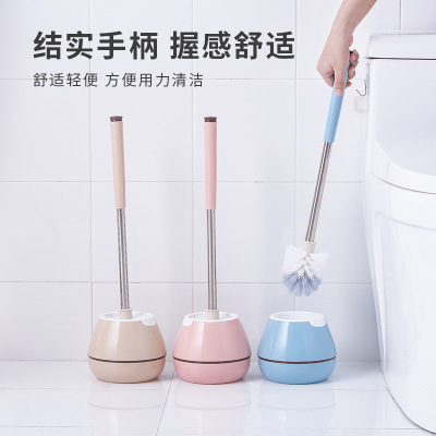 factory direct sales creative toilet brush suit cleaning no dead angle soft hair long handle toilet brush household cleaning gadget