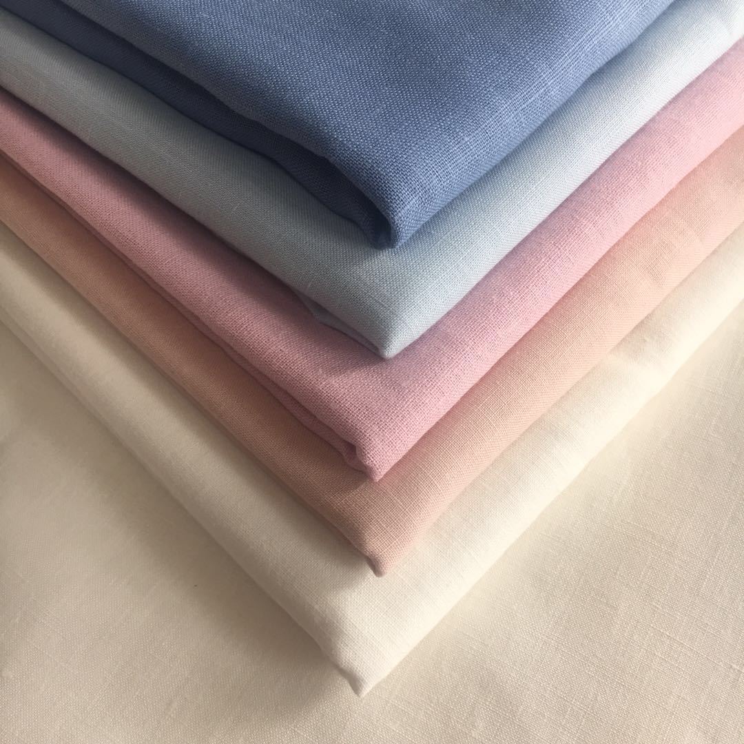 宽幅床上用品厂家供应棉麻家纺面料 棉麻纯色加厚斜纹床品布