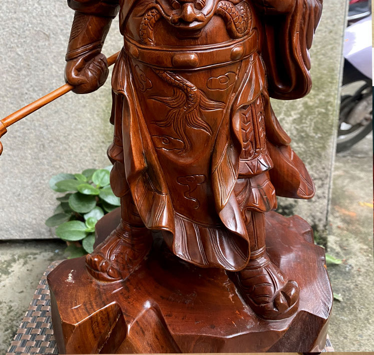 清仓花梨木关公雕像实木摆件关二爷立体雕整木根雕客厅红木工艺品