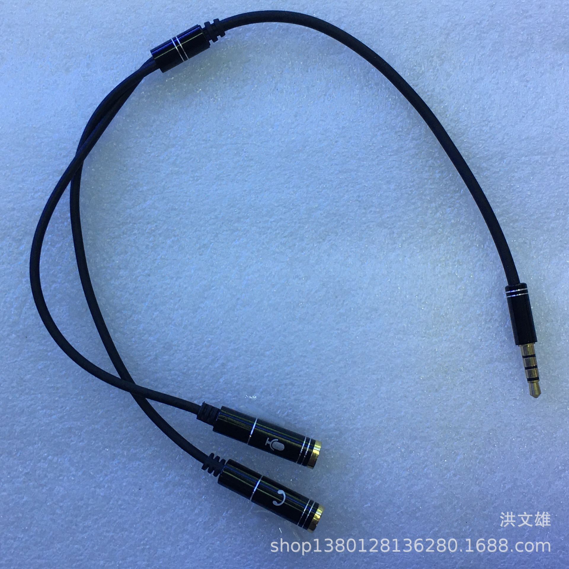 5mm一分2音频线 手机k歌线 笔记本电脑耳机话筒k歌麦克风线