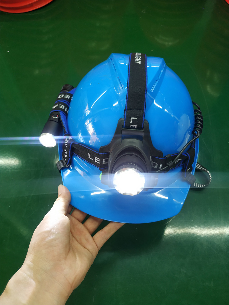 安全帽带头灯v型带有透气孔侧面配有专用灯具中部拉式泛围灯usb充